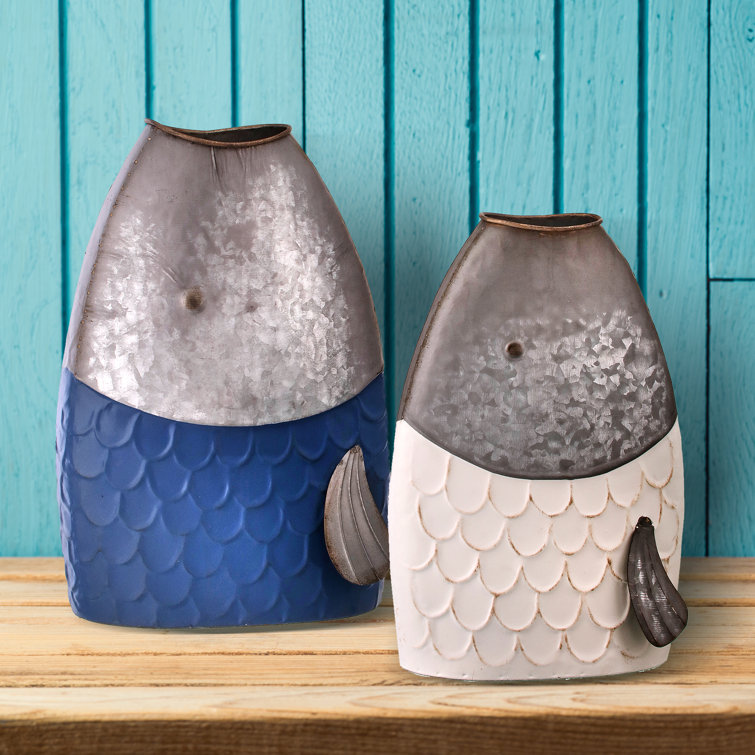 Highland Dunes 2 PieceEyler Open Mouth Fish Vase Set & Reviews Wayfair